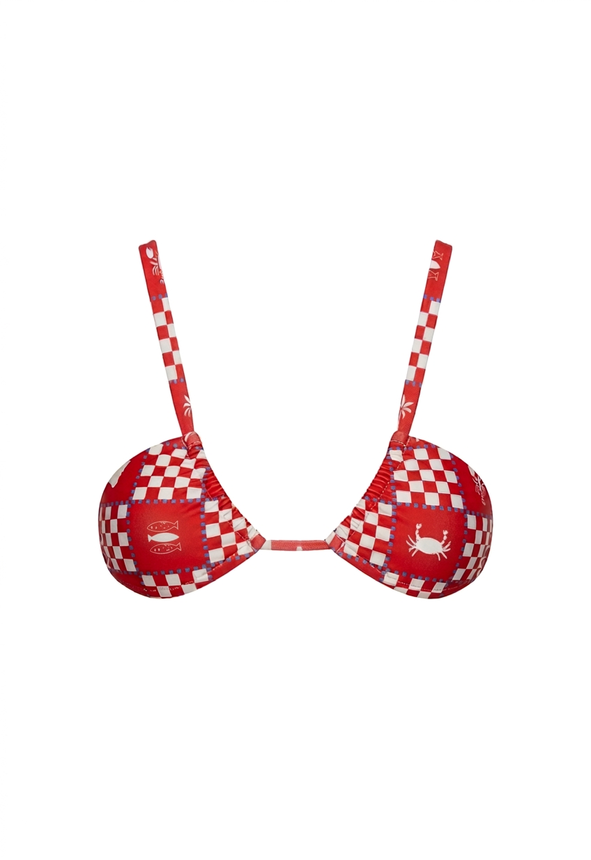 RED CHECKERS - LONG TOP